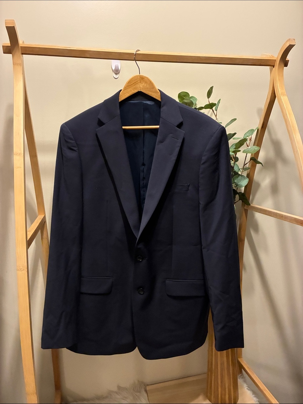 Calvin Klein Men's Slim Fit Navy Two-Button Sport Coat